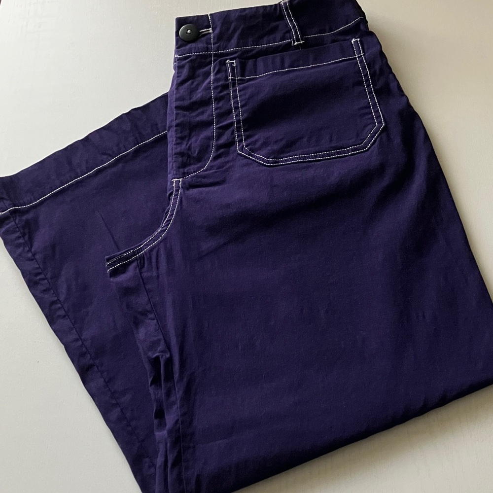 Anthropologie The Colette Crop Wide-Leg Pants by Maeve-Contrast-Stitch Edition - Picture 6 of 13